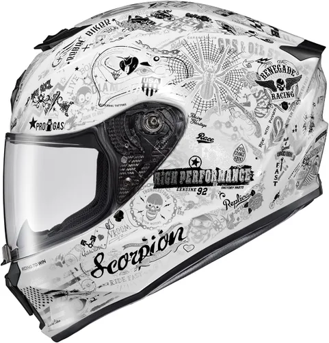 Miniatura 6 de ScorpionEXO R420 - Casco integral y urbano para motocicleta, de policarbonato, con bolsillos para altavoces, certificación DOT y Snell, para adultos