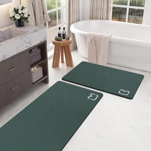 Miniatura 11 de RUERYA Tierra de Diatomeas Alfombras de Baño 23.6 x 15.7 pulgadas, Secado Rápido Súper Absorbente Base de Goma Antideslizante Alfombra de Baño
