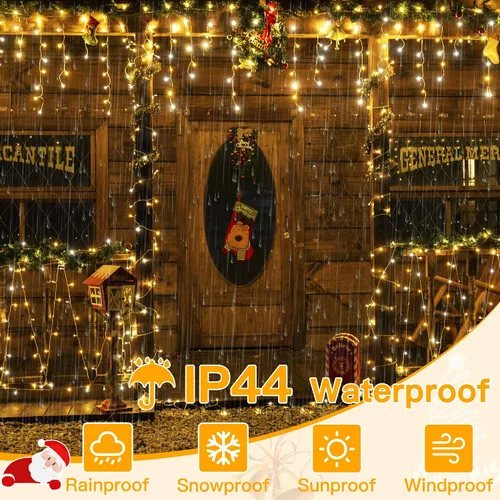 Miniatura 5 de Ollny Luces de carámbano de 504 LED/41 pies, blancas cálidas y frías, con control remoto, 8 modos, temporizadores, impermeables, colgantes