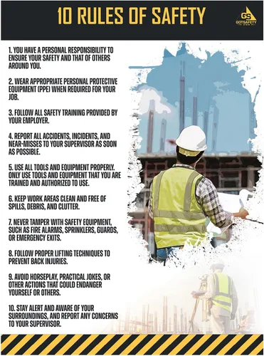 Miniatura 8 de GotSafety Póster de seguridad en el lugar de trabajo, 24 x 32 pulgadas, directrices claras para un entorno de trabajo seguro y saludable, carteles