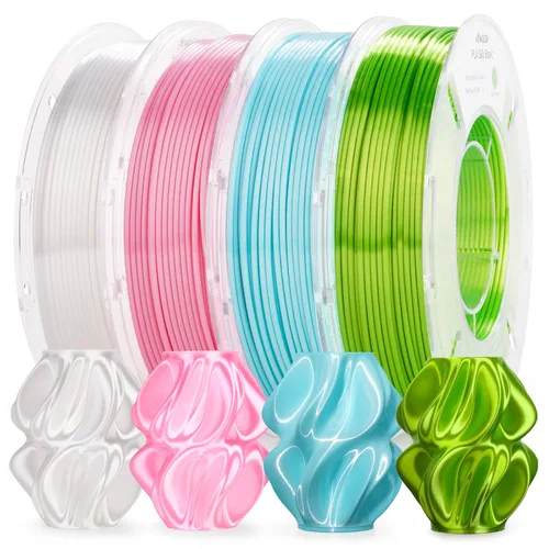 Miniatura 29 de AMOLEN Paquete de filamento PLA de seda para impresora 3D de 4.4 lbs, paquete de ácido poliláctico de doble color de 0.069 in, filamento PLA