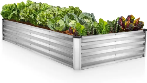 Miniatura 15 de Plant & Plot Camas de jardín elevadas galvanizadas para exteriores/ Jardinera elevada de 6 x 3 x 1 pie para jardinería, verduras, flores, caja