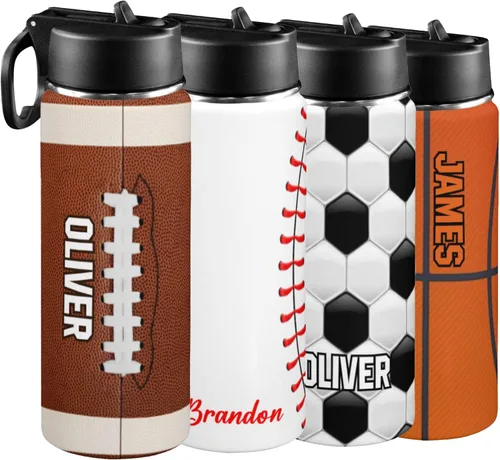Miniatura 9 de Personalized Kids Water Bottle with Name, 18oz Insulated Stainless Steel Straw, Leak Proof BPA-Free Water Bottle for School, Sports & Travel, Custom