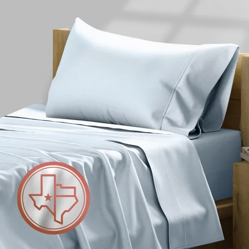 Miniatura 16 de TEXAS LINEN CO. Juego de sábanas de algodón egipcio Split King - 600 número de hilos, 5 piezas, sábanas blancas para cama ajustable, fibra 19: Raya