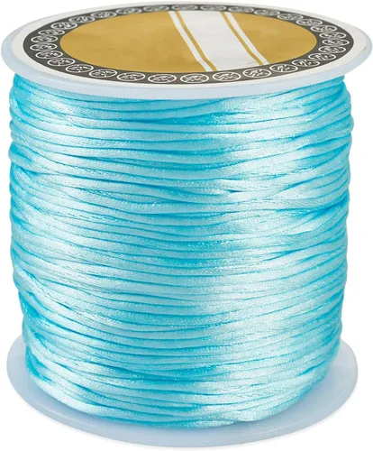 Miniatura 9 de Pandahall - Hilo de nailon para cuentas de 100 yardas, hilo de nailon trenzado de 0.059 pulgadas, cuerda de satén para anudar, trenzar y hacer joyas
