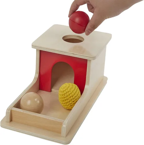 Miniatura 5 de Tiger Montessori Caja de permanencia con bandeja de tres bolas para bebés de 6 a 12 meses (madera+plástico+bola de punto)