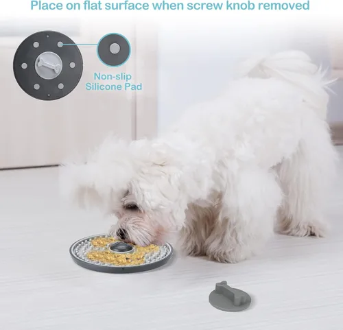Miniatura 3 de Avont Tapete para lamer para perros y gatos, tapete para lamer jaula de perros y gatos, alimentador lento para alimentos húmedos, almohadilla