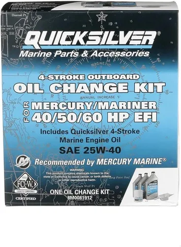 Miniatura 7 de Kit de cambio de aceite Quicksilver de 4 tiempos – para motores fuera de borda Mercury – 15, 20, 25, 30, 40, 50, 60, 75, 90, 115, 150, 175, 200
