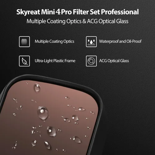 Miniatura 3 de SKYREAT Juego de filtros ND para accesorios DJI Mini 4 Pro, paquete de 6 (CPL, UV, ND8, ND16, ND32, ND64)