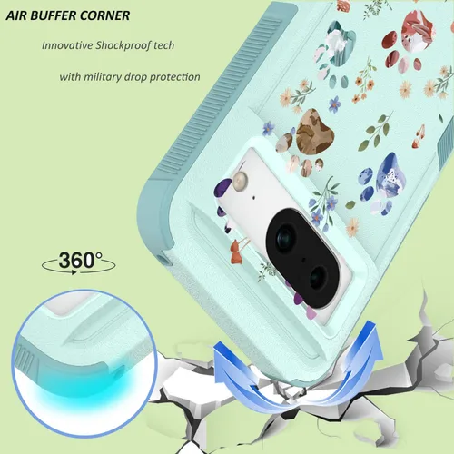 Miniatura 5 de Funda para Google Pixel 8 5G: lindo diseño floral de flores para niñas y mujeres, delgada y suave TPU parachoques silicona funda para teléfono