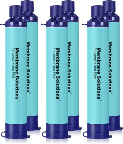 Membrane Solutions Filtro de agua de paja S1, certificado NSF/ANSI 42 y 372 y 401, equipo portátil de filtración de supervivencia, preparación para