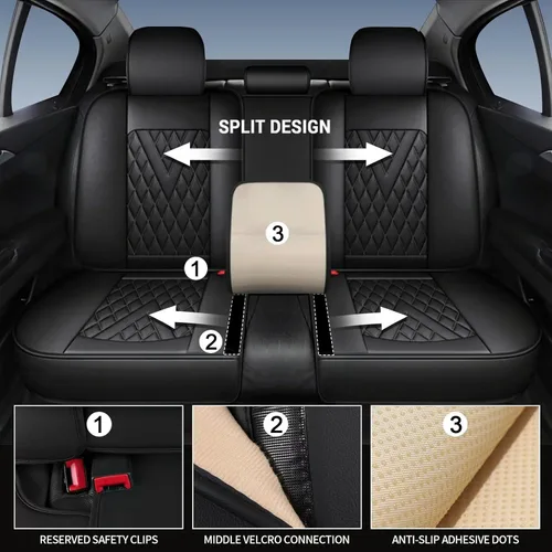 Miniatura 2 de IKABEVEM Fit for Subaru Impreza Seat Covers 2012-2026 Full Set Faux Leather Seat Cushion Waterproof Anti-Slip Seat Cushion Protector Compatible with