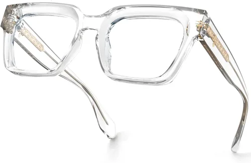 Miniatura 9 de VISOONE Gafas de bloqueo de luz azul con marco cuadrado grande y grueso para mujeres y hombres, de gran