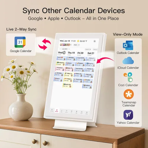 Miniatura 3 de Calendario digital familiar de 15.6 pulgadas, gráfico de tareas, planificador de comidas, pantalla de fotos, pantalla táctil interactiva FHD