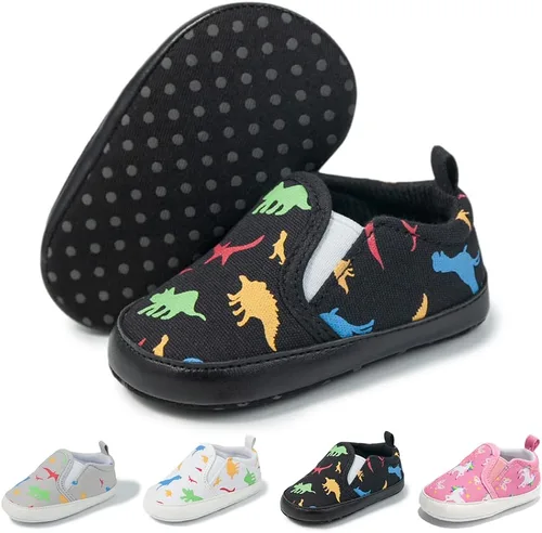 Meckior - Zapatos para recién nacidos, tipo mocasines de lona con suela suave para recién nacidos, bebés, niños y niñas que estén dando sus primeros