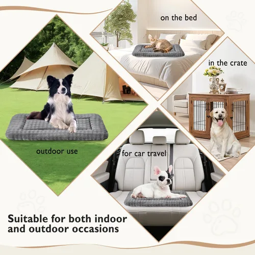 Miniatura 5 de Colchoneta para Cama de Perro Almohadilla para Jaula para Perros Grandes, Colchoneta Suave Lavable para Dormir de Mascotas Almohadilla para Perrera
