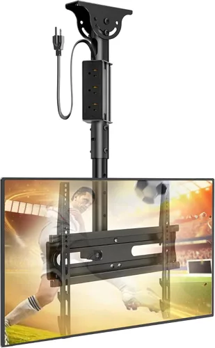 Miniatura 10 de AX WABER - Soporte de techo ajustable para TV con montaje de pantalla plana para televisores LCD LED OLED 4K de 26-65 pulgadas, montaje de techo