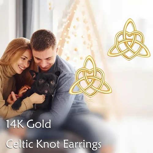 Miniatura 6 de Aretes de libélula celta de 14 quilates para mujer, aretes de tuerca de animales lindos para Navidad, San Valentín, Día de la Madre, regalos