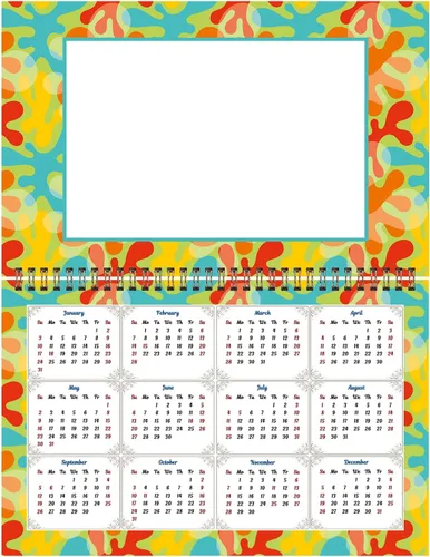 Miniatura 4 de Marco de fotos 2025 con espiral para pared, calendario encuadernado en espiral (añade tus propias fotos), calendario de escritorio/pared