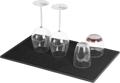 Miniatura 4 de KINJOEK 3 tapetes de bar de 12 x 18 pulgadas, tapete antideslizante para secado de derrames, para encimera, cóctel, barman café, bebidas