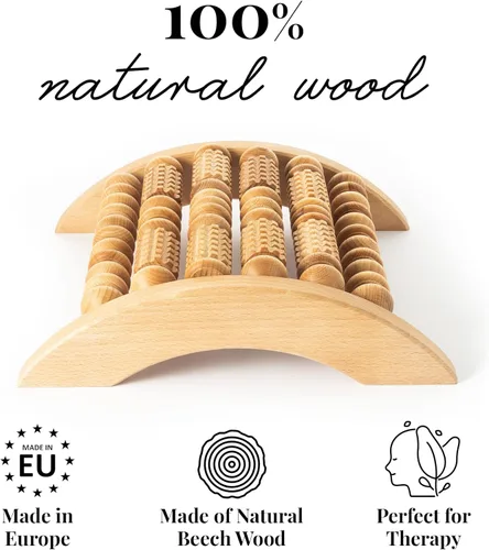 Miniatura 4 de Tuuli Accesorios - Masajeador de pies de madera, rodillo muscular ranurado, ayuda a aliviar la tensión muscular y mejorar la circulación sanguínea