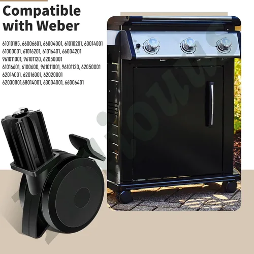 Miniatura 4 de Paquete de 4 ruedas de bloqueo 70360 con inserto para parrillas de gas Weber Genesis E-310 Spirit Series 2009-2012, E400 E600 Summit Series