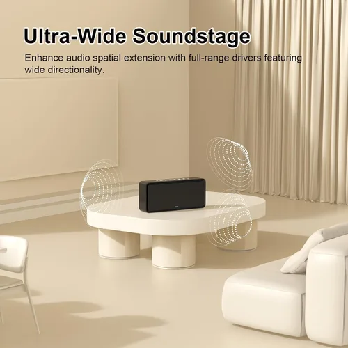 Miniatura 5 de DOSS SoundBox XL altavoces inalámbricos, sistema de altavoces para hogar inalámbricos, doble conductor con subwoofer de 12W, sonido HD de 20W, bajo