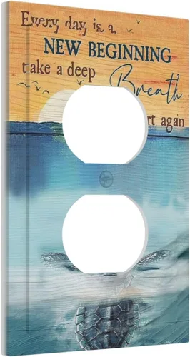 Miniatura 72 de Cubiertas Decorativas para Placas de Interruptor Diente de León Azul Rústico Citas Inspiradoras Casa de Campo Tablón de Madera Gris 1 Gang Cubierta