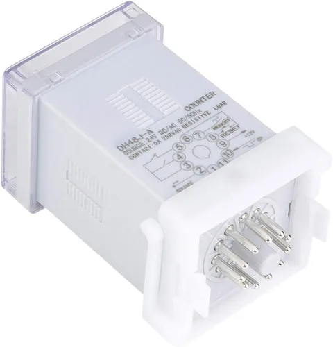 Miniatura 8 de Relé de contador digital DH48J-A Pantalla LED de 11 pines Relé de tiempo Configuración de conteo 1-999900 (24V AC/DC)