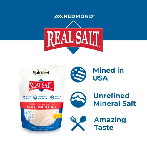 Miniatura 3 de Redmond Real Salt - Sal marina fina antigua, sal mineral no refinada, bolsa de 26 onzas