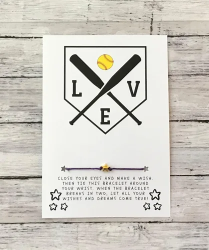 Miniatura 15 de Softball Wish Bracelet, Softball Gift, Team Gift, Softball Card, Graduation, Senior Year, Sports Team Party Favor Gift, Team Wish Gift