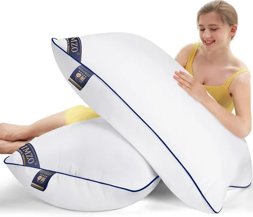 MZOIMZO Almohadas de cama firmes de apoyo para dormir, tamaño King, juego de 2, calidad de hotel refrescante con relleno alternativo de plumón suave