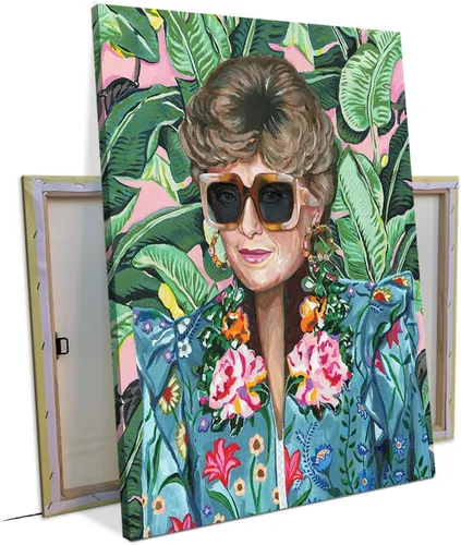 Miniatura 14 de Arte de pared de moda de los 80 con diseño dorado, póster para dormitorio de chicas, pintura en lienzo de chicas dorada, impresiones