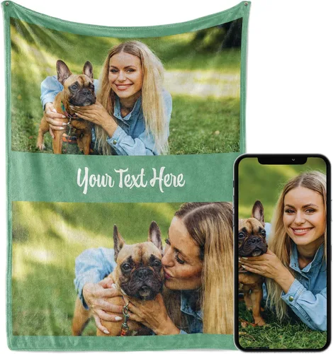 Miniatura 14 de Manta personalizada con imagen, se envía al día siguiente, impresa en Estados Unidos, manta de fotos personalizada, colores vibrantes, suave
