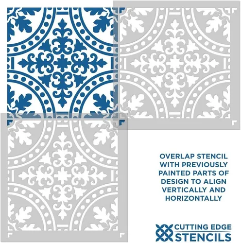 Miniatura 6 de Florenza Stencil Name - Plantillas de azulejos reutilizables para pintar el suelo - Plantillas de azulejos para un fácil cambio de imagen del baño