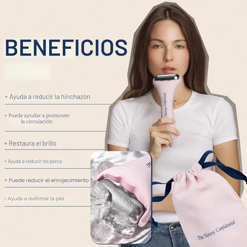 Miniatura 3 de The Skinny Confidential Rodillo de hielo para cara, rodillo de hielo de acero inoxidable para reducir la hinchazón, el enrojecimiento y los dolores
