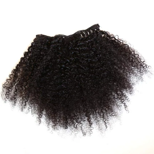 Miniatura 6 de Extensiones de cabello humano rizado con clip, brasileño, virgen, afroamericano, 4B 4C, natural, para mujeres negras (10 pulgadas, 3B 3C)