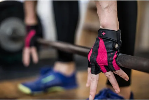 Miniatura 6 de Guantes Harbinger Pro para mujer con palma de cuero acolchada con ventilación para levantamiento de pesas, entrenamiento, fitness y entrenamientos