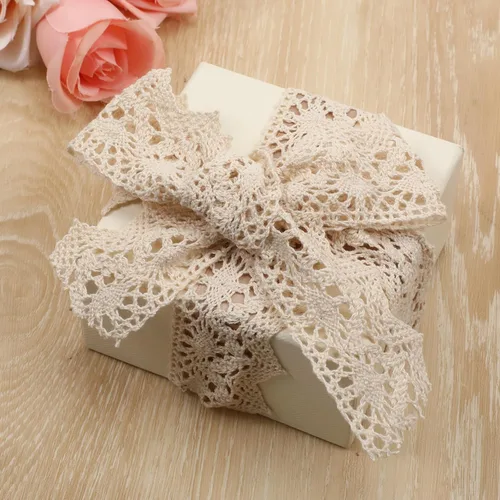 Miniatura 5 de Cinta de encaje beige vintage con ribete de encaje de ganchillo de 10 yardas, cinta de coser para manualidades, paquete de regalo, envoltura