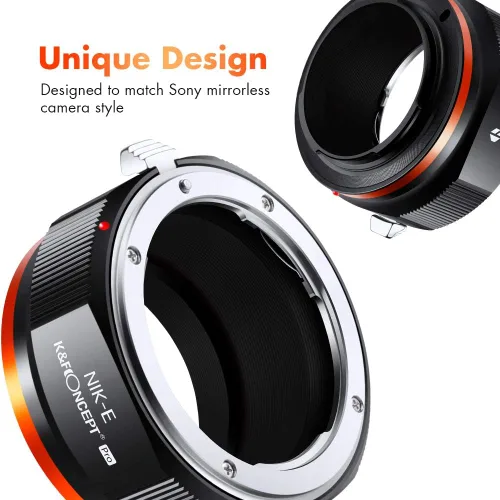 Miniatura 5 de K&F Concept Adaptador de montaje de lente compatible con Nikon AI Nikkor F Mount Lens a NEX Mount Cámara para Sony A6000 A6400 A7II A5100 A7 A7RIII