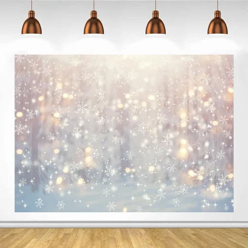 Miniatura 8 de Lofaris - Fondo de Navidad de Copo de Nieve Blanco Maravilloso de Invierno, Brillo de Navidad, Bokeh, Nieve, Decoraciones de Fiesta Familiar