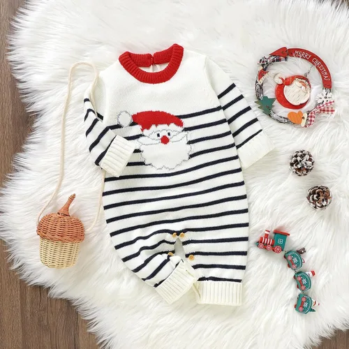 Miniatura 2 de sweetyhouse Traje de Navidad para bebé recién nacido, con estampado de Papá Noel, suéter de punto, ropa cálida de invierno