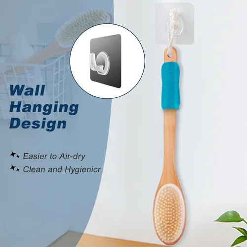 Miniatura 6 de KIPRITII Depurador ergonómico para la espalda, cepillo húmedo y seco de doble cara para la celulitis y linfática (negro)
