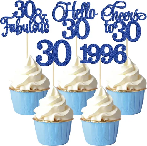 Miniatura 56 de Gyufise Paquete de 24 adornos negros para cupcakes de 10.º cumpleaños con purpurina negra 10 Ten Hello 10 Dights dobles desde 2015 para decoraciones