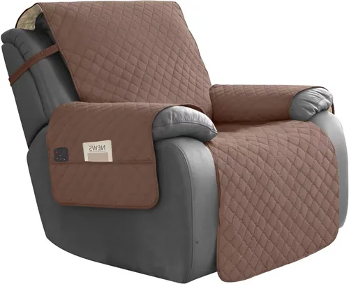 Miniatura 31 de Easy-Going Funda impermeable para sillón reclinable de gran tamaño con bolsillo, 1 funda de sofá reversible para sillón reclinable, protector