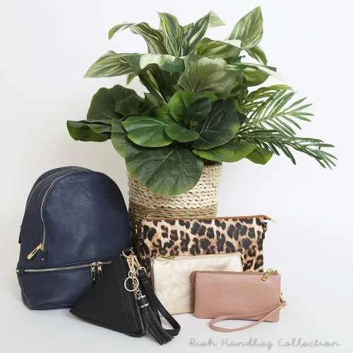 Miniatura 24 de RIAH FASHION Monedero convertible de piel sintética - Mini bolso de mano desmontable cadena bandolera correa soporte para teléfono