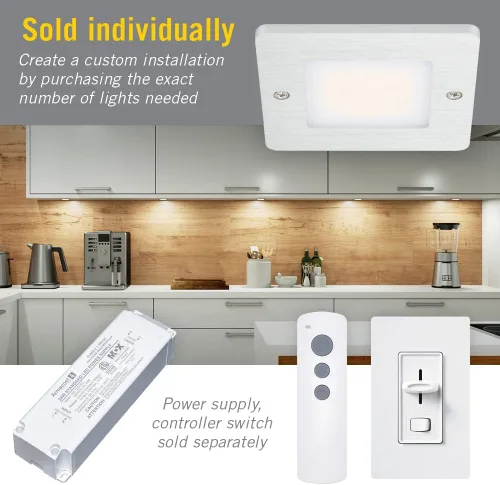 Miniatura 5 de Armacost Lighting Perfil bajo cuadrado debajo del gabinete LED Puck Light 2700K 218211 3000k