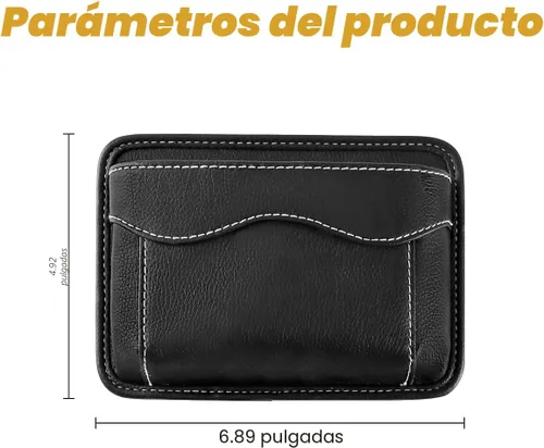 Miniatura 2 de Organizador de bolsillo lateral para asiento de auto, mini bolsa de almacenamiento de cuero sintético para puerta, ventana y consola del auto, porta