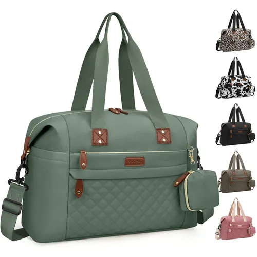 Miniatura 26 de Pritent Bolsa de pañales, bolsas de pañales para bebé con funda para chupete, correas de hombro, clips para cochecito, bolsa grande impermeable