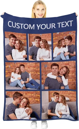 Miniatura 12 de Manta personalizada con imagen, manta personalizada para parejas, manta de fotos para sofá, familia, Navidad, Halloween, cumpleaños, boda, regalos 2